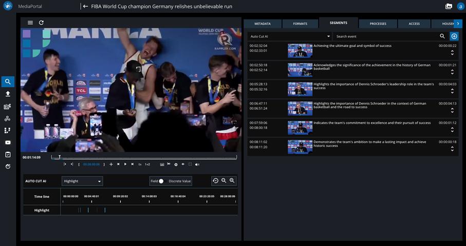 Generated segments in MediaPortal resulting from the AutoCut